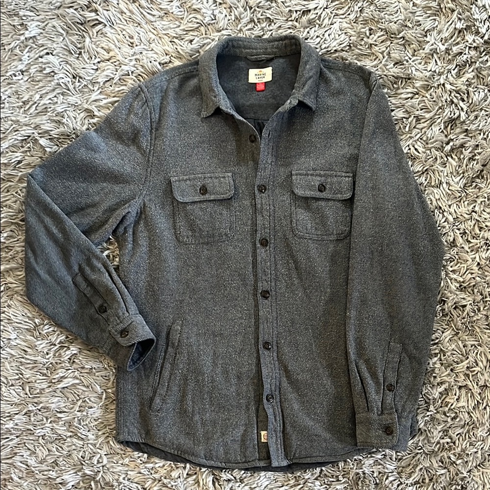 Men's Gray Marine Layer Shirt Jacket
